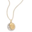 14kt Two-Tone Gold Sun and Moon Pendant Necklace