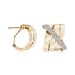 .91 ct. t.w. Diamond Crisscross Earrings in 14kt Yellow Gold