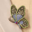 Multicolored Crystal Butterfly Pin Pendant