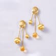 7.00 ct. t.w. Citrine and 14kt Yellow Gold Bead Drop Earrings