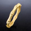 Italian 18kt Yellow Gold Bamboo-Style Bangle Bracelet