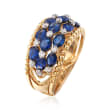 2.70 ct. t.w. Sapphire and .20 ct. t.w. Diamond Ring in 14kt Yellow Gold