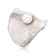 Italian 7.5mm Cultured Pearl Free-Form Ring in Sterling Silver