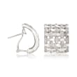 1.20 ct. t.w. Diamond Basketweave Drop Earrings in 14kt White Gold 