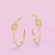 14kt Yellow Gold Knotted C-Hoop Earrings