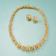 Italian Andiamo 8-17mm 14kt Yellow Gold Fluted Bead Necklace