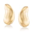 C. 1990 Vintage Tiffany Jewelry &quot;Elsa Peretti&quot; 18kt Yellow Gold Bean Clip-On Earrings