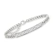 .90 ct. t.w. Pave CZ Curb-Link ID Bracelet in Sterling Silver