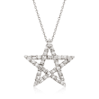 1.00 ct. t.w. Diamond Star Pendant Necklace in 14kt White Gold