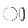 2.00 ct. t.w. Black Diamond Two-Row Hoop Earrings in Sterling Silver