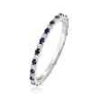 Kwiat .20  ct. t.w. Sapphire and .20 ct. t.w. Diamond Eternity Band in 18kt White Gold