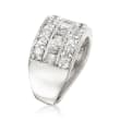 2.00 ct. t.w. Round and Baguette Diamond Ring in Sterling Silver