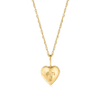 Child's 14kt Yellow Gold Heart and Cross Pendant Necklace