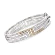 Andrea Candela &quot;Laberinto&quot; .15 ct. t.w. Diamond Bangle Bracelet in 18kt Gold and Sterling Silver