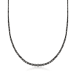 7.00 ct. t.w. Black Diamond Graduated Necklace in Sterling Silver