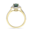 1.50 Carat Chrome Diopside and .23 ct. t.w. Diamond Ring with White Sapphires in 14kt Yellow Gold