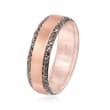 Henri Daussi Men's 1.05 ct. t.w. Black Diamond Wedding Ring in 14kt Rose Gold