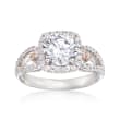Simon G. .47 ct. t.w. Pink and White Diamond Engagement Ring Setting in 18kt Two-Tone Gold