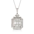 2.15 ct. t.w. Diamond Mosaic Pendant Necklace in 18kt White Gold