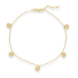 14kt Yellow Gold Five Piece Disc Anklet