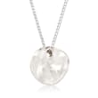 Zina Sterling Silver &quot;Contemporary&quot; Mini Mobius Disc Necklace