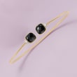 Black Onyx Cuff Bracelet with Diamond Accents in 14kt Yellow Gold