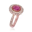 1.20 Carat Ruby and .70 ct. t.w. Diamond Ring in 14kt Rose Gold