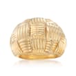 Italian 18kt Yellow Gold Basketweave Dome Ring