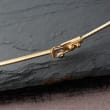 Italian 2mm 18kt Yellow Gold Omega Necklace