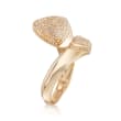 .32 ct. t.w. Pave Diamond Triangle Bypass Ring in 14kt Yellow Gold