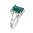 4.80 Carat Emerald and 1.00 ct. t.w. Diamond Ring in 14kt White Gold