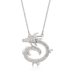 .15 ct. t.w. Diamond Dragon Necklace in 14kt White Gold