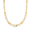 Italian 14kt Two-Tone Gold Link Necklace