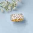 7.30 ct. t.w. Multi-Cut CZ Floral Eternity Band in 18kt Gold Over Sterling