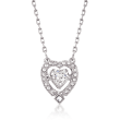 Swarovski Crystal &quot;Sparkling Dance&quot; Floating Crystal Heart Necklace in Silvertone
