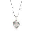Sterling Silver Mom & Me Jewelry Set: Two Heart Cross Necklaces with Enamel