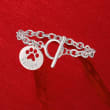 Sterling Silver Personalized Paw Print Cut-Out Charm Bracelet