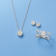 .50 ct. t.w. Diamond Floral Cluster Pendant Necklace in 14kt White Gold
