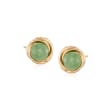 Green Jade Love Knot Stud Earrings in 14kt Gold Over Sterling