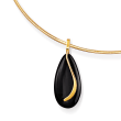 Black Onyx Teardrop Pendant in 14kt Yellow Gold