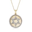 .16 ct. t.w. Diamond Star of David Pendant Necklace in 14kt Yellow Gold