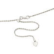 Italian 1mm Sterling Silver Adjustable Slider Rope Chain Necklace