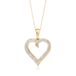 .22 ct. t.w. Diamond Open-Space Heart Pendant Necklace in 14kt Yellow Gold