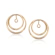 14kt Yellow Gold Double Loop Circle Earring Jackets
