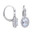 1.20 ct. t.w. Aquamarine and .80 ct. t.w. White Topaz Drop Earrings with Diamond Accents in 14kt White Gold