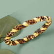 Italian Leopard-Print Enamel Twisted Bangle Bracelet in 18kt Gold Over Sterling