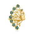 .50 ct. t.w. Blue Diamond Peacock Ring in 18kt Gold Over Sterling