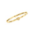 Child's 14kt Yellow Gold Heart Bangle Bracelet
