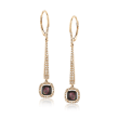 Black Mother-Of-Pearl and .47 ct. t.w. Diamond Drop Earrings in 14kt Yellow Gold