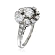 C. 1970 Vintage .95 ct. t.w. Diamond Cluster Ring in 18kt White Gold